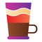 Coffe in glass flat icon. Latte color icons in trendy flat style. Big coffe cup gradient style design, designed for web