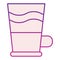 Coffe in glass flat icon. Latte violet icons in trendy flat style. Big coffe cup gradient style design, designed for web