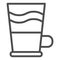Coffe in glass line icon. Latte vector illustration isolated on white. Big coffe cup outline style design, designed for