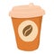 Coffe icon, cartoon style