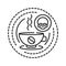 Coffee addiction black line icon. Dependence on caffeine consumption. Pictogram for web page, mobile app, promo. UI UX