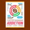 Coffee Addiction Creative Advertise Banner Vector