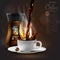 Coffee advertising design, high detailed realistic illustration