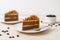 coffee almonds cake on plate