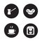 Coffee appliances black icons set