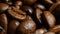 Coffee bean background. Close up. Rotating