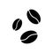 Coffee Bean Black Silhouette Icon. Organic Caffeine Seed Glyph Pictogram. Espresso Cappuccino Breakfast Morning Energy