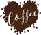 Coffee Bean Heart with Script Text