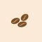 coffee bean icon isolated on a trendy beige background