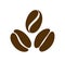 Coffee bean icon. Logo for seed or grain of coffee for cafe. Black espresso, arabica, cappuccino and latte. Symbol of caffeine