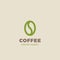 Coffee bean Logo design vector template Linear style. Coffee shop Logotype concept icon