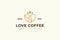 Coffee Bean Natural Heart Shape Logo Concept