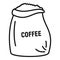 Coffee bean sack icon, outline style