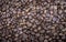 Coffee beans background.Roasted coffee beans texture.Morning coffee