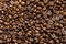 coffee beans beckground texture lose up.