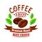 Coffee beans of brazilian arabica badge design