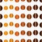 Coffee beans brown roast level seamless pattern