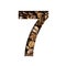 Coffee beans font. The digit seven, 7 is cut out of paper on the background of roasted beans of excellent coffee. Set of