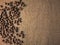 Coffee beans on gunny texture