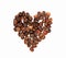 Coffee beans heart