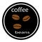 Coffee beans icon vectror illustration on black background