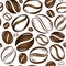 Coffee beans seamless pattern vector illustration on white background