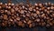 Coffee beans stacked on table, singleorigin plantbased superfood
