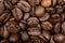 Coffee beans texture background closeup