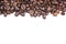 Coffee beans on white background isolated brown caffeine roasted espresso close up bean dark closeup pattern roast mocha grain top