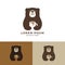 coffee bear logo hold mug logo