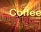 Coffee beverage background concept glowing