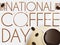 Coffee Beverage, Beans, Sack and Stain for National Coffee Day, Vector Illustration