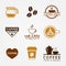 Coffee beverage logo set design