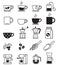 Coffee black icons. Vector illustrations