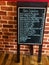 Coffee board, information and welcome customer to shop