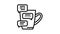 coffee break communication line icon animation