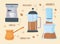 Coffee brewing methods, different maker process fresh coffee