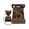 Coffee brewing methods, espresso machine french and drip silhouette icon style