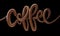 Coffee bright bubble script typography background 3D Render