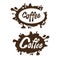 Coffee brown blotches on a white background to create brand