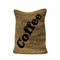 Coffee in burlap sack 3d rendering