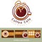 Coffee Cafe icon logo and business cards.