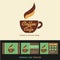 Coffee Cafe icon logo and business cards.