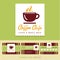 Coffee Cafe icon logo and business cards.