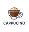 Coffee cappuccino drink cup vector flat icon for cafe takeaway