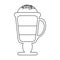 Coffee capuccino cup symbol in black and white