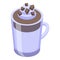 Coffee chocolate shake icon isometric vector. Dalgona coffee