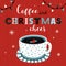 Coffee Christmas cheer typography vector poster
