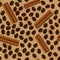 Coffee and cinnamon seamless pattern