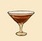 Coffee cocktail. Vector color vintage Illustration
